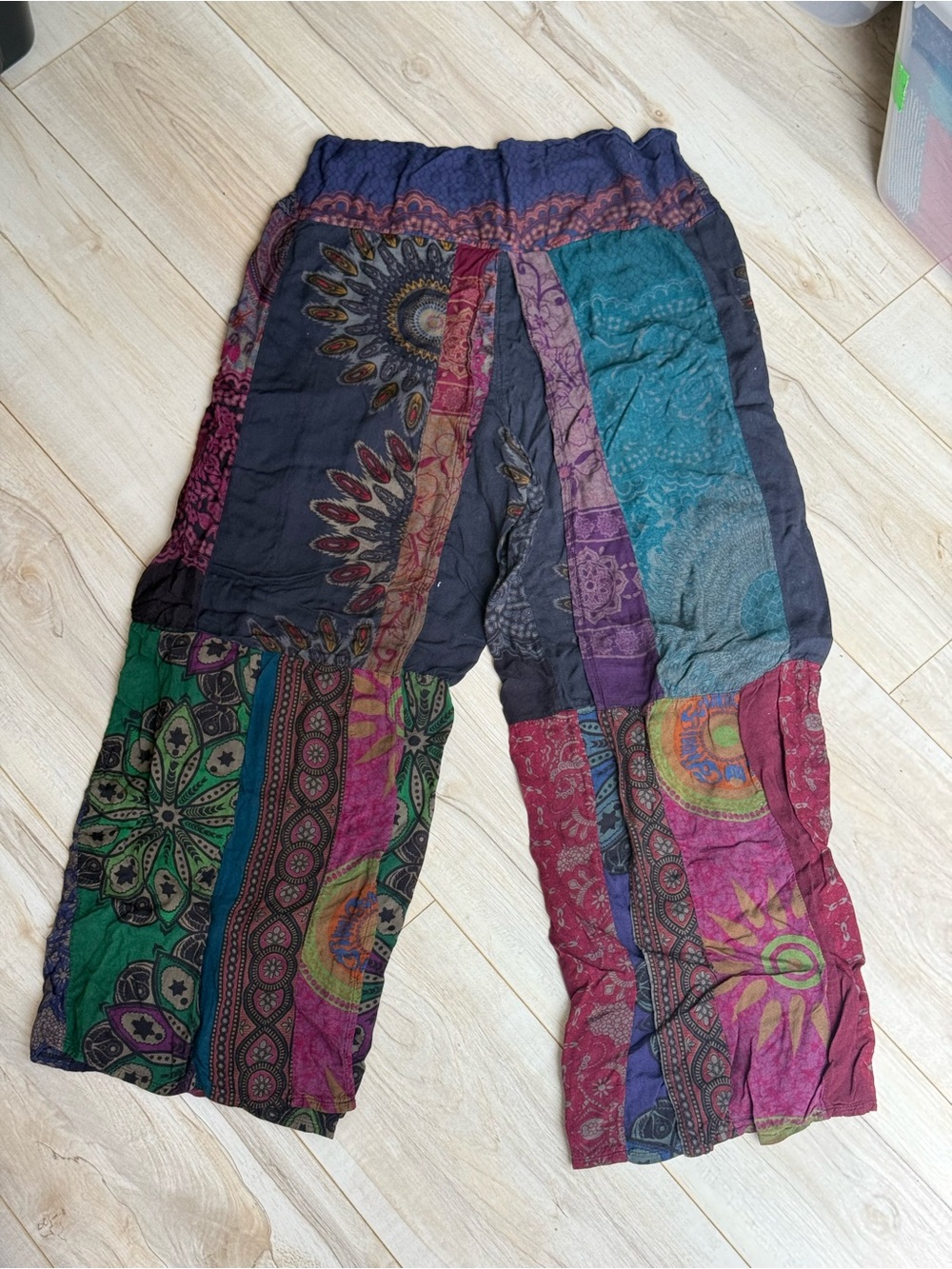 Bohemian Patchwork Harem Pants in Multicolor